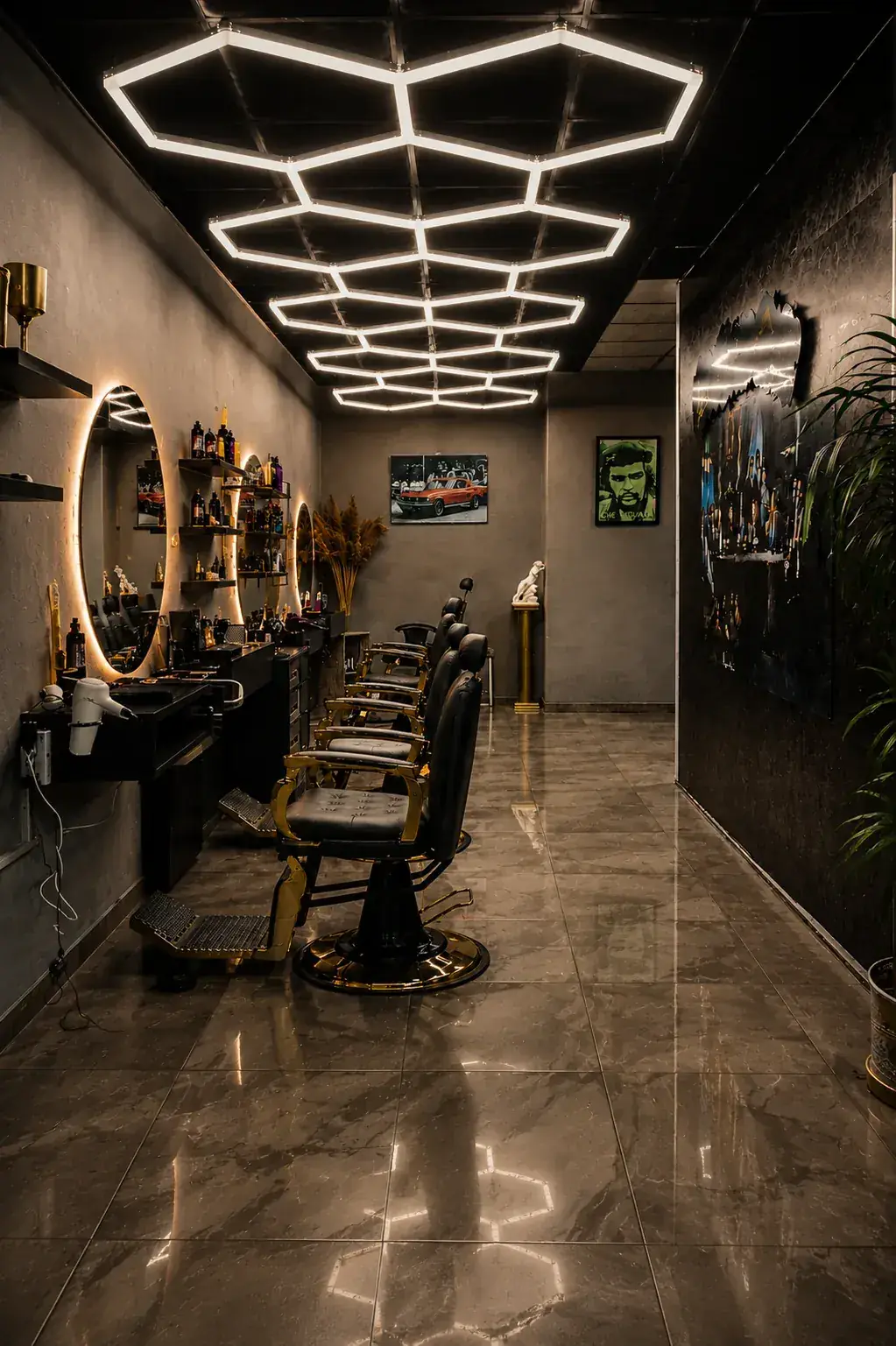 Interior of Barber Brothers in Fushë Kosovë