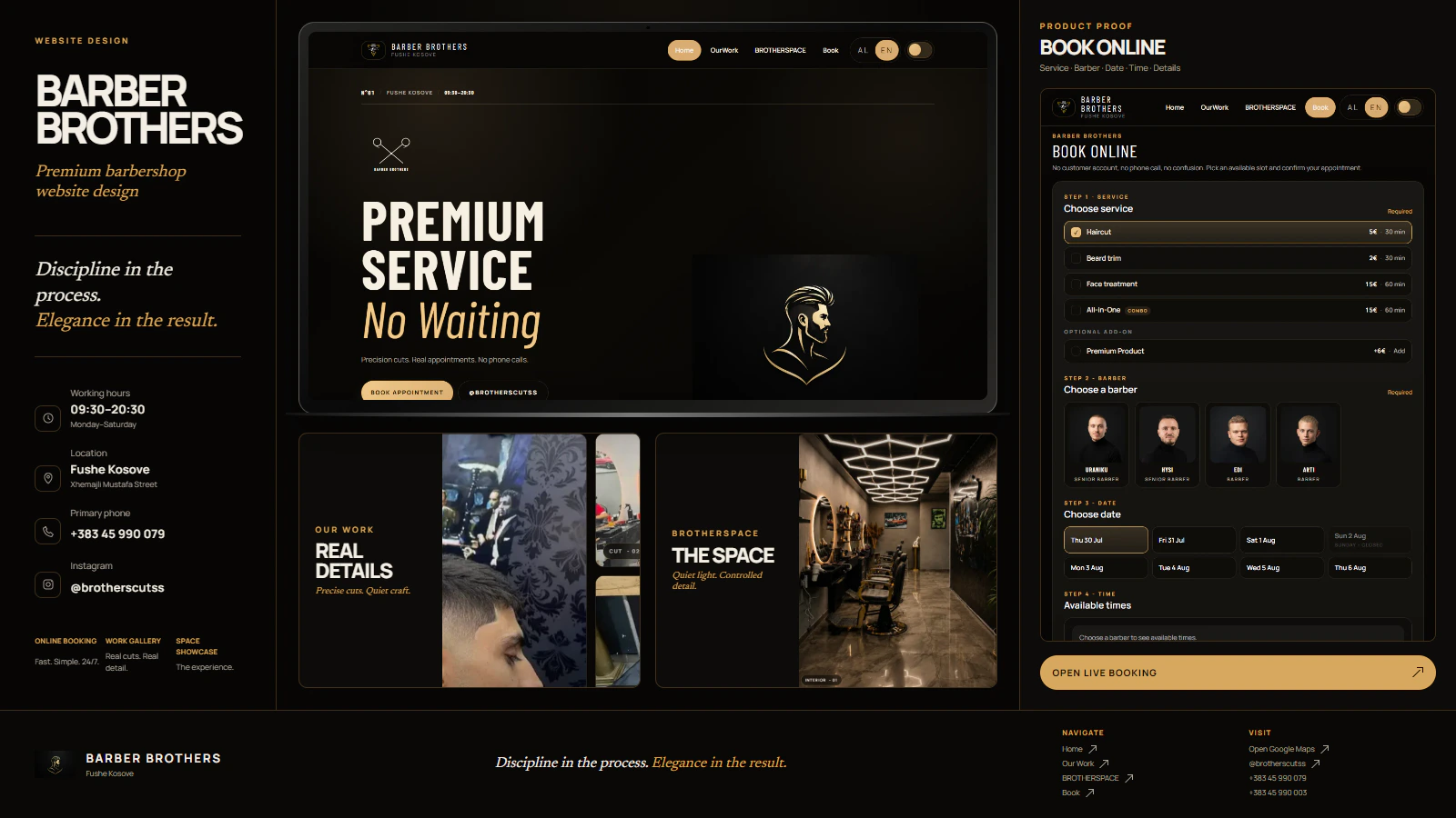 Barber Brothers website and booking experience