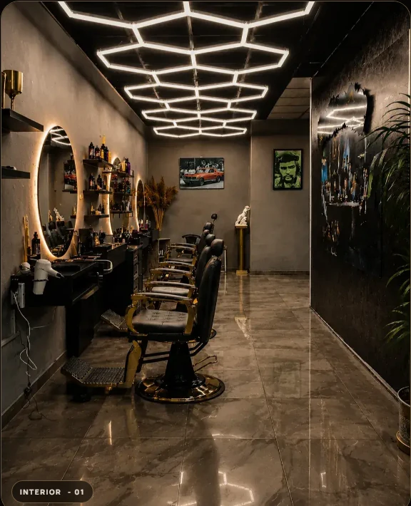 Barber Brothers shop interior in Fushe Kosove.
